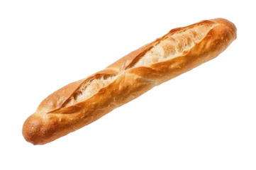 Fotobehang Freshly baked baguette - long French bread, Generative AI © Aleksandr Bryliaev