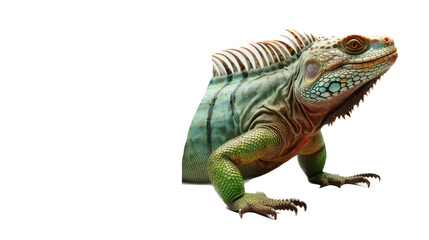 an iguana colorful portrait, arboreal lizards, herbivores  Pet-themed, photorealistic illustrations in a JPG. Generative ai