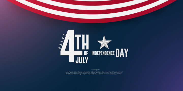 Happy  USA Independence Day 4th Of July with an American flag concept, Poster, and template design vector illustration.
