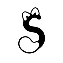 Abc alphabet cat black and white design 
