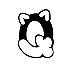 Abc alphabet cat black and white design 