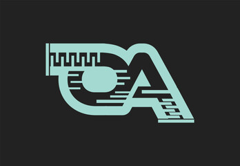 OA letter logo and icon design template