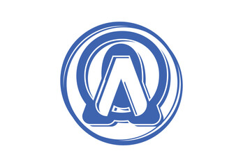 OA letter logo and icon design template