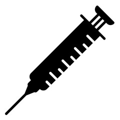 Syringe icon for injecting drugs into a patient undergoing treatment in a hospital
