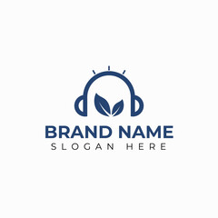 music studio recording logo design template for brand or company