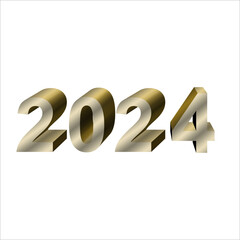 2024 Happy New Year trending logo design. 2024 colored number design template. 2024 typography symbol Happy New Year. Vector illustration with labels trendy and fashionable colors.