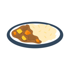 curry rice or tonkatsu japan food illustration