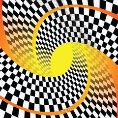 Black and white flag swirl