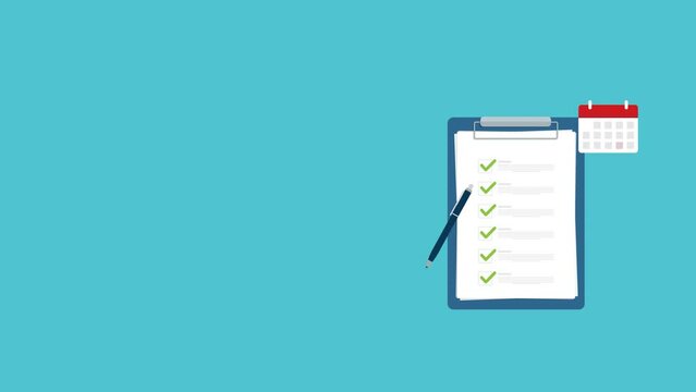 Successful completion of business tasks. Checklist with all tasks completed