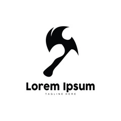 Axe Logo, Wood Cutting Tool Vector Icon, Silhouette Design, Retro Vintage Style