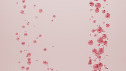 Fototapeta na wymiar Collagen bubble floating on pink background. Skin serum and stem cell concept. 3D rendering.