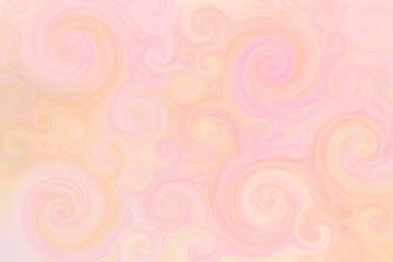 Background in pastel tones of colours, yellow, pink, delicate spiral pattern. Warm colours.