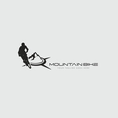 Mountain bike logo emblem vector image