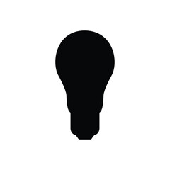 light bulb silhouette in white and black vector template