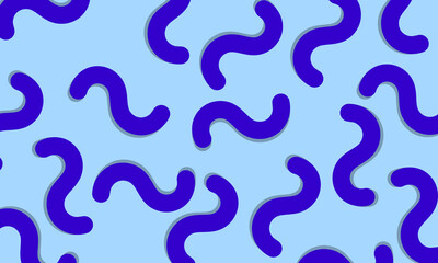 Fun colorful line doodle pattern on blue background.