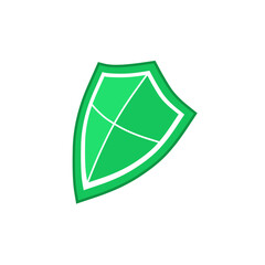 斜めになっている緑色のシールド（ウイルス対策ソフト）