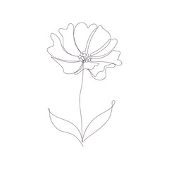 Abstract floral background. Flowers in the style of line art, one continuous line. Hand drawing. Minimalist style for your design, stories, print, etc