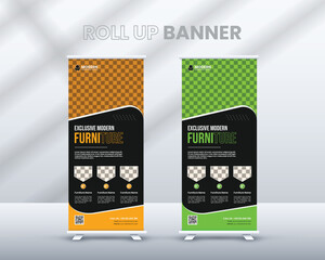 Amazing minimal roll up template, Modern roll ups banner,  Corporate business rollup banners for marketing, Furniture roll up banner ads. Display banner template.