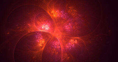 3D rendering abstract multicolor supernova fractal light background