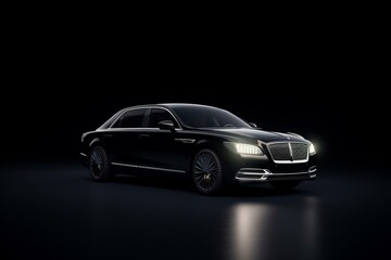 Obraz na płótnie Canvas 3D luxury limousine on blank background. Generative AI