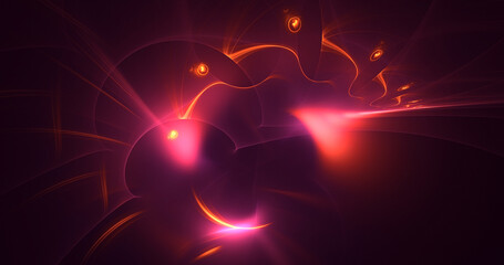 3D rendering abstract multicolor supernova fractal light background