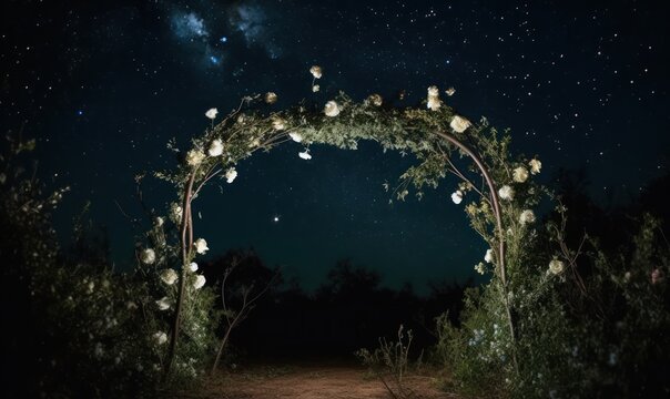 time lapse of the moon wedding arch  HD 8K wallpaper Stock Photography Photo Image