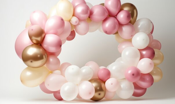 pearl necklace balloons isolated on white HD 8K wallpaper Stock Photography Photo Image