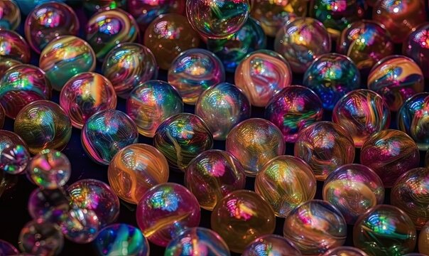 Shimmering marbles carnival glass texture Creating using generative AI tools
