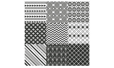 Set of geometric patterns for wallpaper wrapping, pattern filling, web background, texture. Vector Illustration.