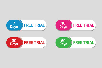 Vector flat design free trial labels template