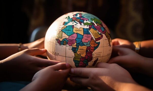 hands holding globe
