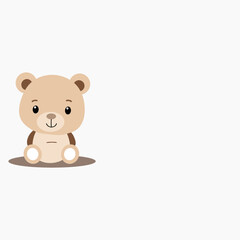 Fototapeta premium Cute little bear vector template background
