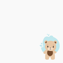 Cute little bear vector template background