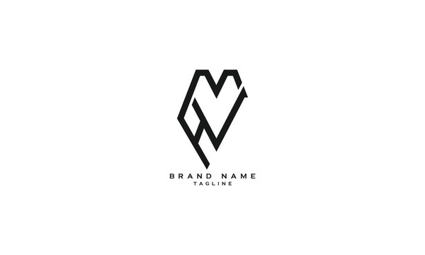 MHV, VMH, HMV, Abstract initial monogram letter alphabet logo design