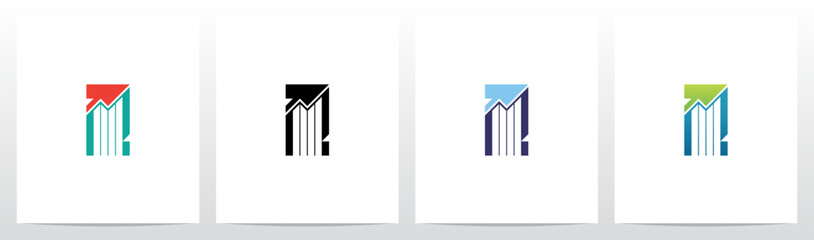 Bar Chart Line Graph Letter Logo Design Z