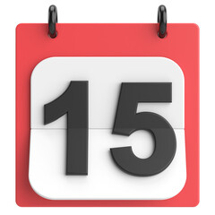 Fototapeta premium 15th. Fifteenth day of month. Calendar. 3D illustration.