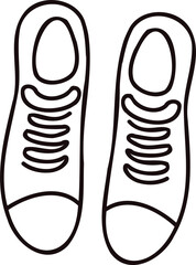 Hand Drawn cute sneakers in doodle style