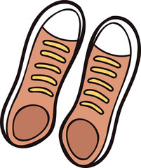 Hand Drawn cute sneakers in doodle style