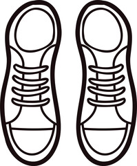 Hand Drawn cute sneakers in doodle style