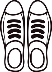 Hand Drawn cute sneakers in doodle style