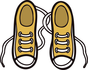 Hand Drawn cute sneakers in doodle style