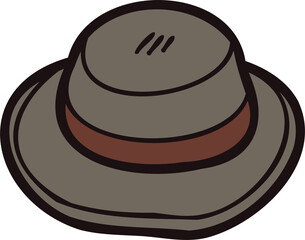 Hand Drawn sun hat in doodle style