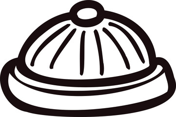 Hand Drawn knit hat in doodle style