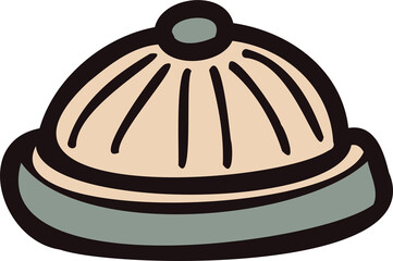 Hand Drawn knit hat in doodle style