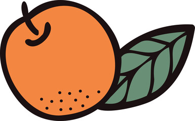 Hand Drawn orange in doodle style