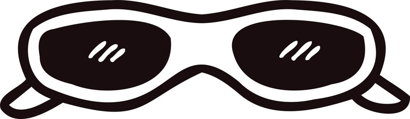 Hand Drawn sunglasses in doodle style