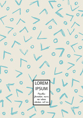 Vector Abstract Hand Drawn Scribble Cover. Minimal Artistic Sketch Poster.