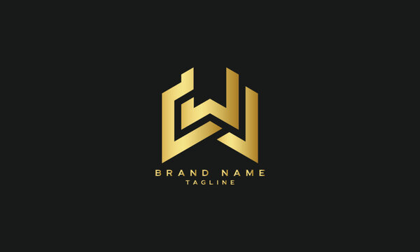 DWJ, WJD, JWD, DW, WD, WJ, JW, Abstract initial monogram letter alphabet logo design