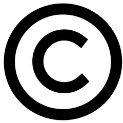 copyright symbol in a circle png icon  - obrazy, fototapety, plakaty