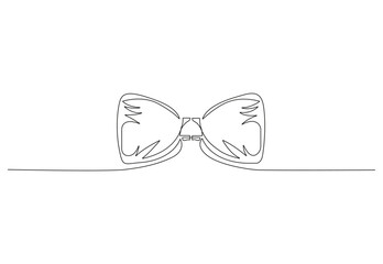 Continuous one single line drawing bow tie vector illustration.